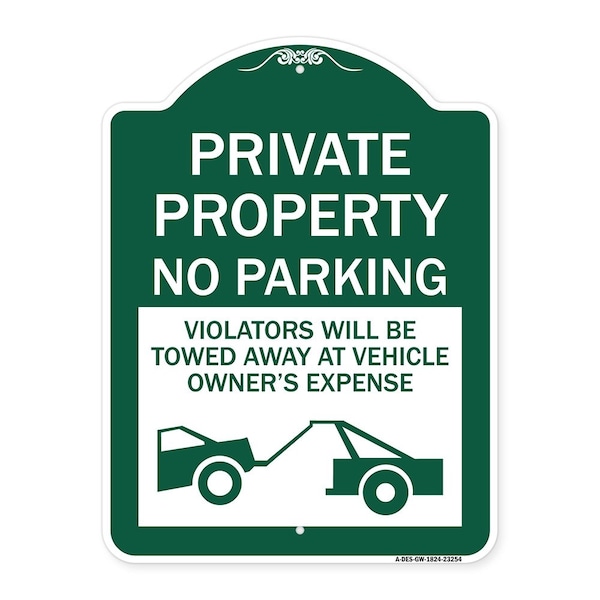 Private Parking Violators Will Be Towed Away at Vehicle Owners Expense, A-DES-GW-1824-23254